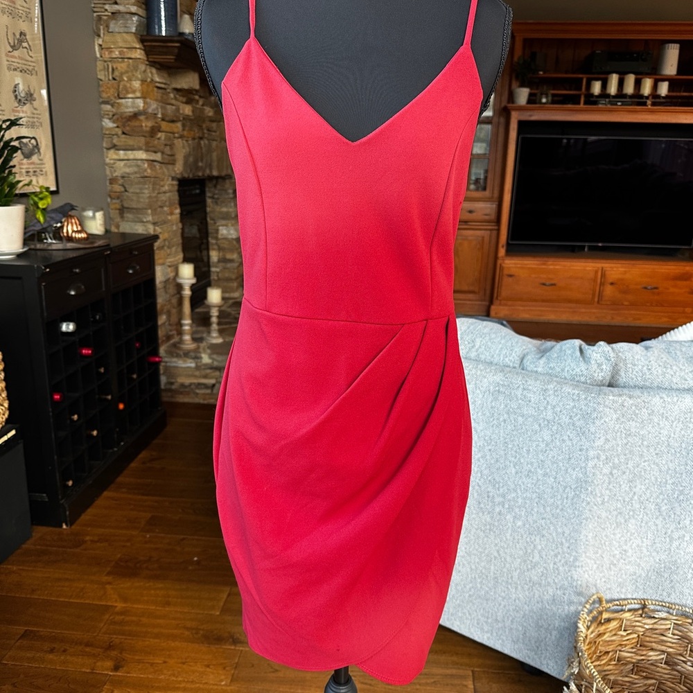 Coral Red Spaghetti Strap Dress